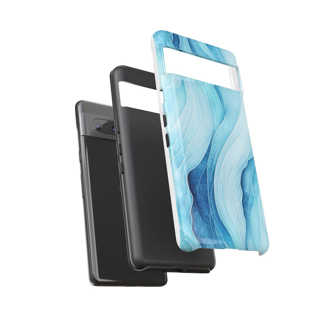 Abstract Waves Phone Case, Artistic Phone Cover, Ocean Vibe Case, Gift for Tech Lovers, Unique Mobile Accessories - bzbuzzbee