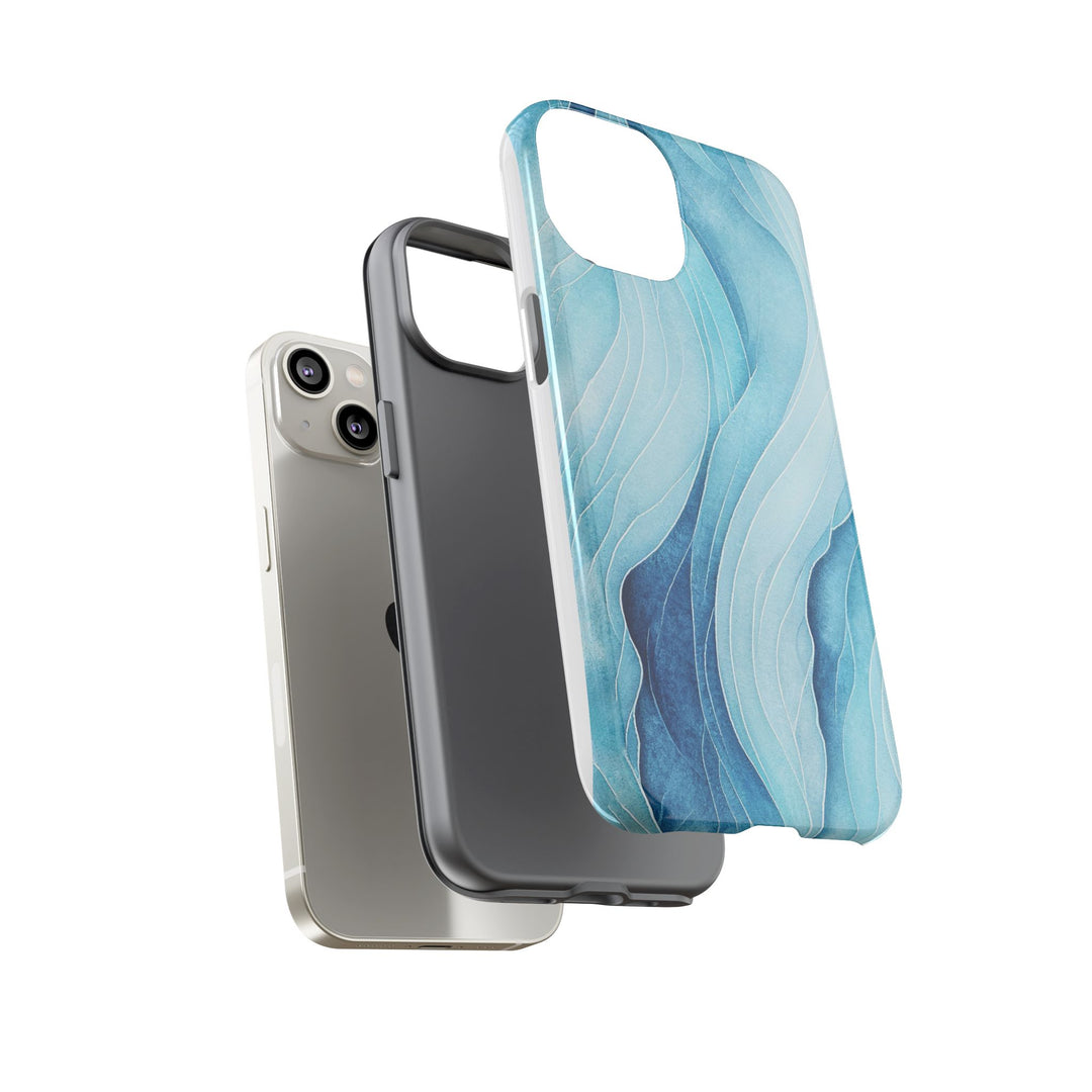 Abstract Waves Phone Case, Artistic Phone Cover, Ocean Vibe Case, Gift for Tech Lovers, Unique Mobile Accessories - bzbuzzbee