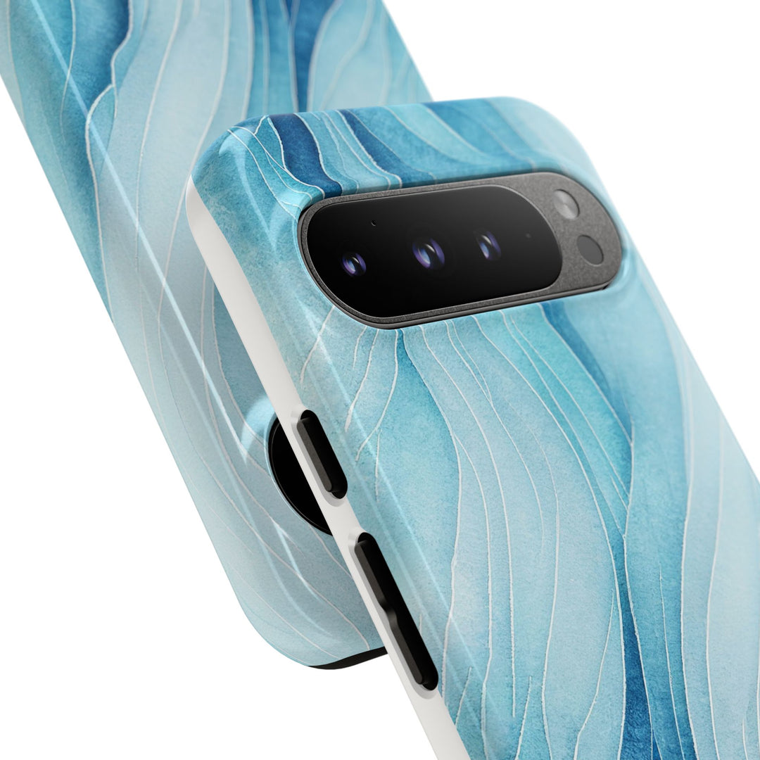 Abstract Waves Phone Case, Artistic Phone Cover, Ocean Vibe Case, Gift for Tech Lovers, Unique Mobile Accessories - bzbuzzbee