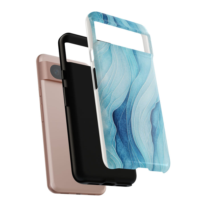 Abstract Waves Phone Case, Artistic Phone Cover, Ocean Vibe Case, Gift for Tech Lovers, Unique Mobile Accessories - bzbuzzbee