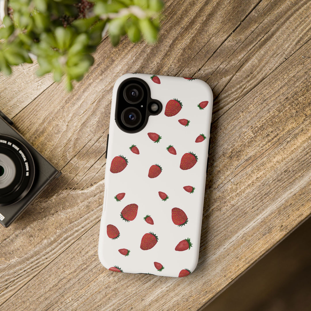 Strawberry Phone Case - Tough Cases, Cute Phone Cover, Berry Aesthetic, Gifts for Fruit Lovers, Summer Accessories - bzbuzzbee