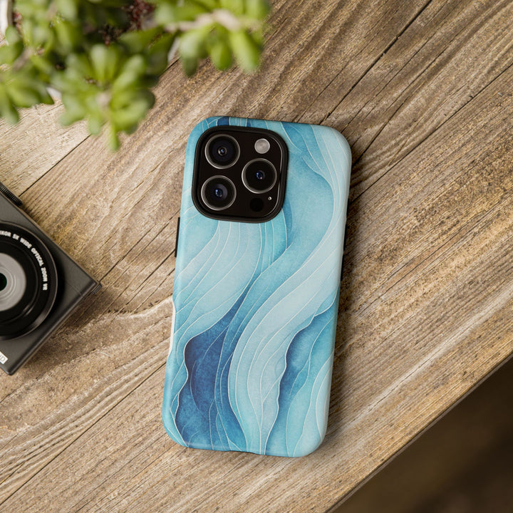 Abstract Waves Phone Case, Artistic Phone Cover, Ocean Vibe Case, Gift for Tech Lovers, Unique Mobile Accessories - bzbuzzbee