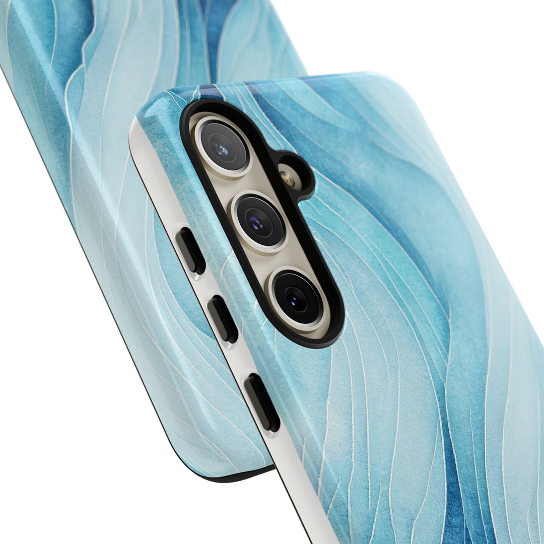 Abstract Waves Phone Case, Artistic Phone Cover, Ocean Vibe Case, Gift for Tech Lovers, Unique Mobile Accessories - bzbuzzbee