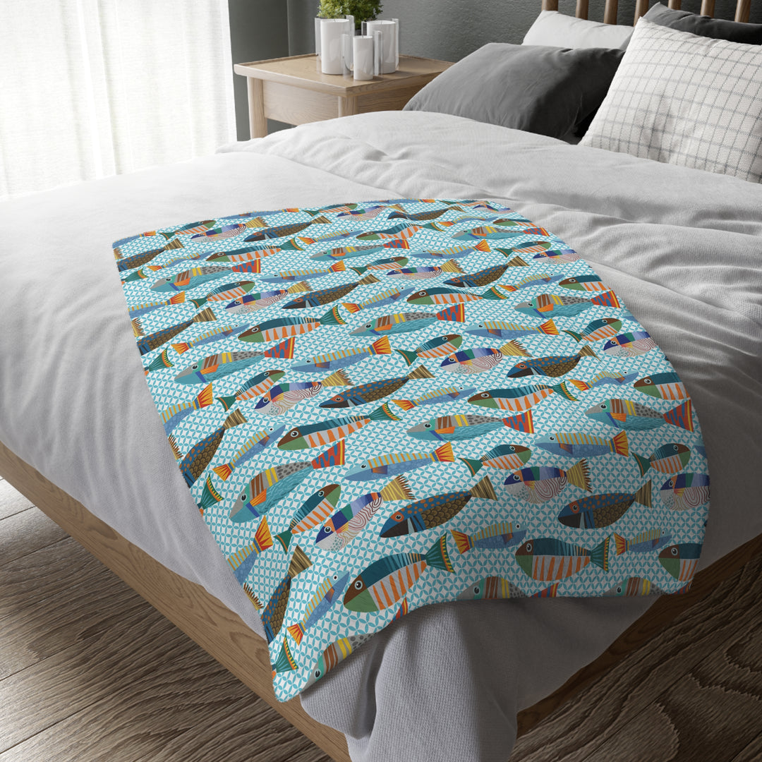 Colorful Fish Microfiber Blanket - bzbuzzbee