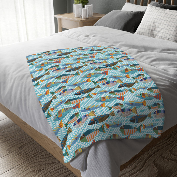 Colorful Fish Microfiber Blanket - bzbuzzbee