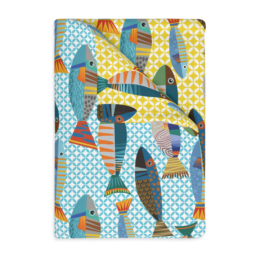 Colorful Fish Microfiber Blanket - bzbuzzbee