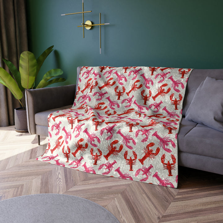 Lobster Print Velvet Blanket - bzbuzzbee