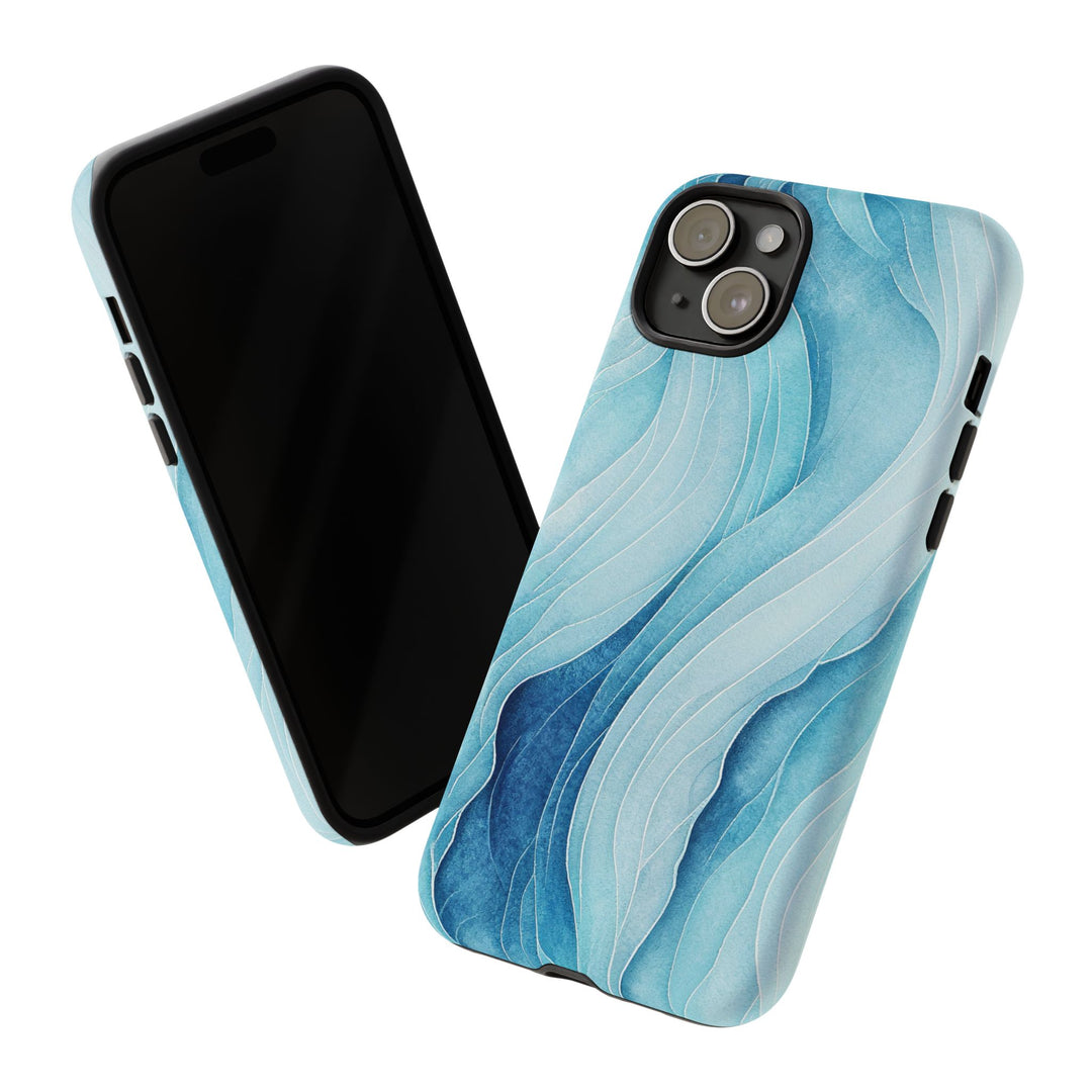 Abstract Waves Phone Case, Artistic Phone Cover, Ocean Vibe Case, Gift for Tech Lovers, Unique Mobile Accessories - bzbuzzbee