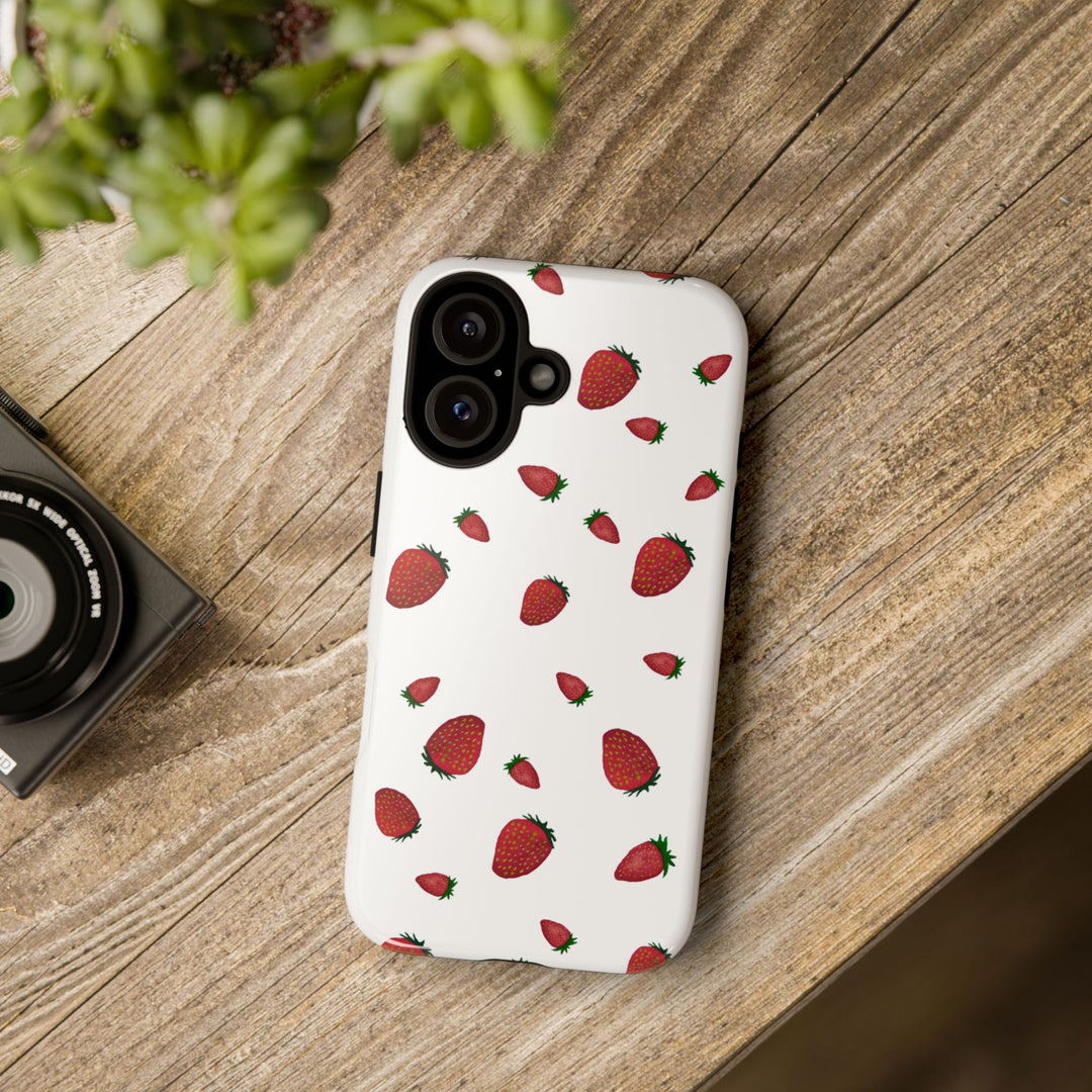 Strawberry Phone Case - Tough Cases, Cute Phone Cover, Berry Aesthetic, Gifts for Fruit Lovers, Summer Accessories - bzbuzzbee