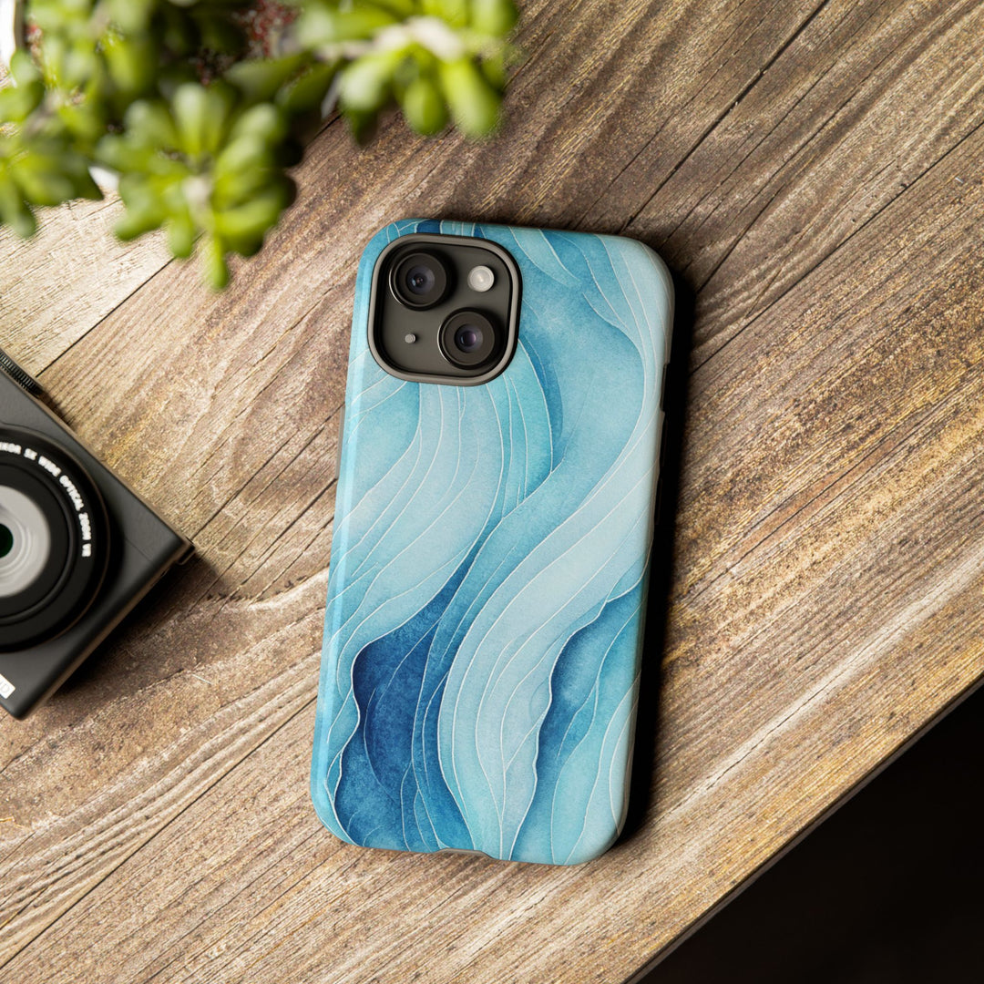 Abstract Waves Phone Case, Artistic Phone Cover, Ocean Vibe Case, Gift for Tech Lovers, Unique Mobile Accessories - bzbuzzbee