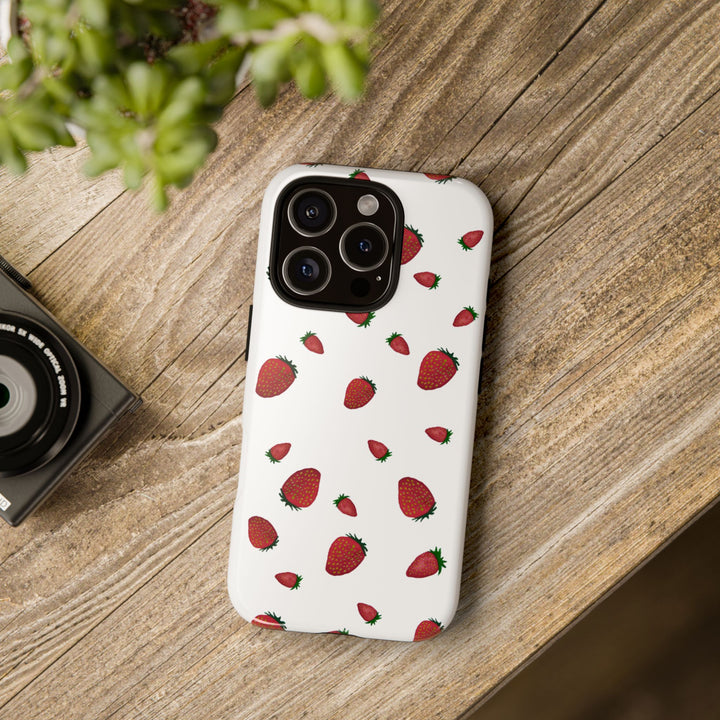 Strawberry Phone Case - Tough Cases, Cute Phone Cover, Berry Aesthetic, Gifts for Fruit Lovers, Summer Accessories - bzbuzzbee