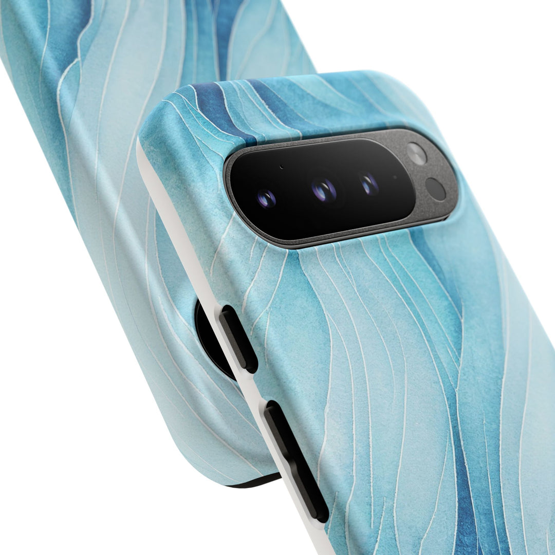 Abstract Waves Phone Case, Artistic Phone Cover, Ocean Vibe Case, Gift for Tech Lovers, Unique Mobile Accessories - bzbuzzbee