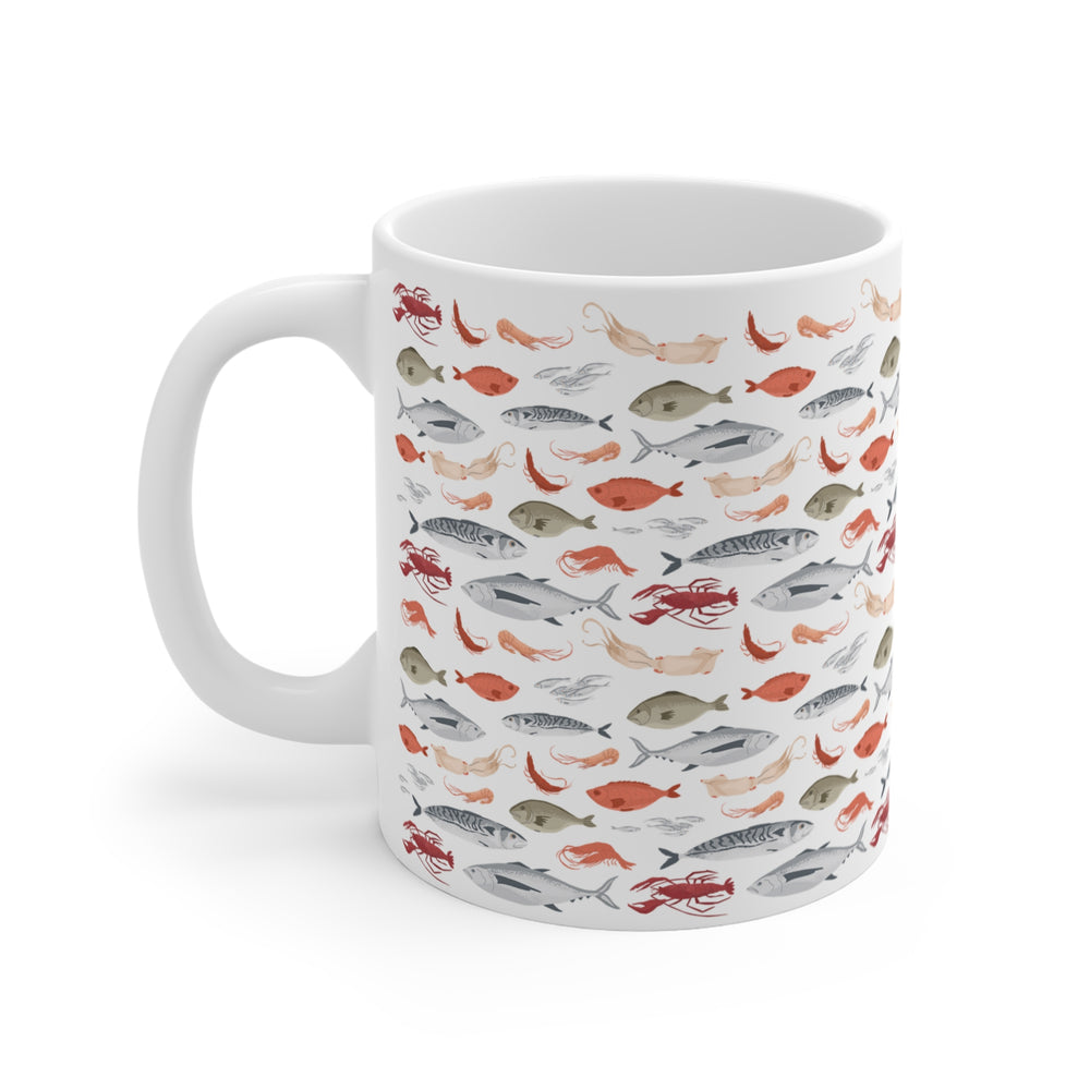 11oz & 15oz seafood-themed coffee mug with marine-inspired design