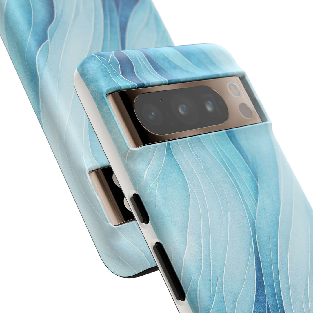 Abstract Waves Phone Case, Artistic Phone Cover, Ocean Vibe Case, Gift for Tech Lovers, Unique Mobile Accessories - bzbuzzbee
