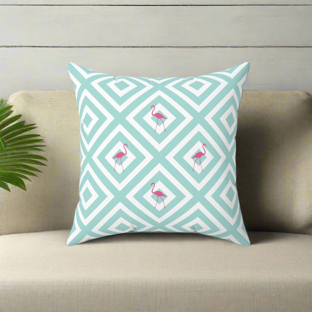 Flamingo Geometric Pillow - bzbuzzbee