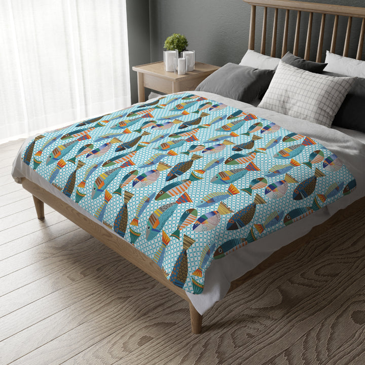 Colorful Fish Microfiber Blanket - bzbuzzbee