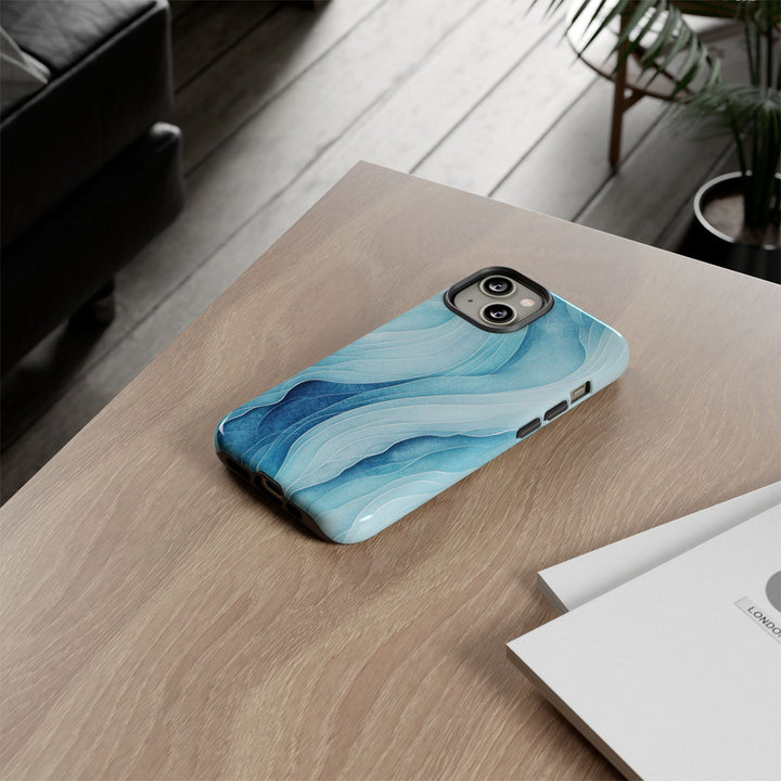Abstract Waves Phone Case, Artistic Phone Cover, Ocean Vibe Case, Gift for Tech Lovers, Unique Mobile Accessories - bzbuzzbee
