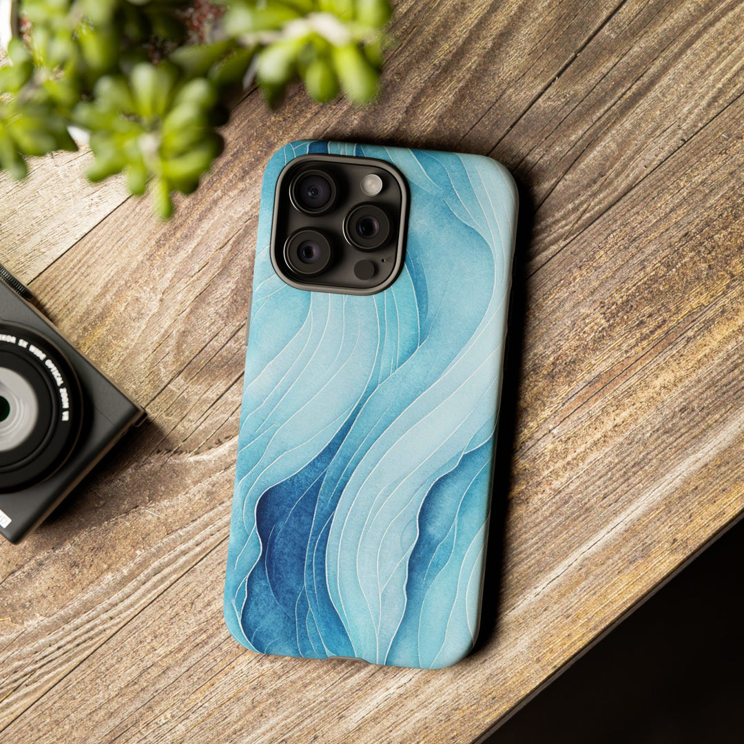 Abstract Waves Phone Case, Artistic Phone Cover, Ocean Vibe Case, Gift for Tech Lovers, Unique Mobile Accessories - bzbuzzbee