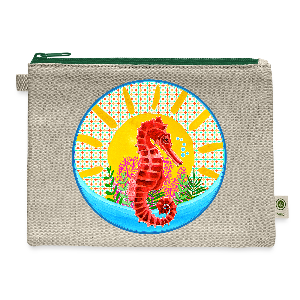 Seahorse Carry All Pouch - natural/green