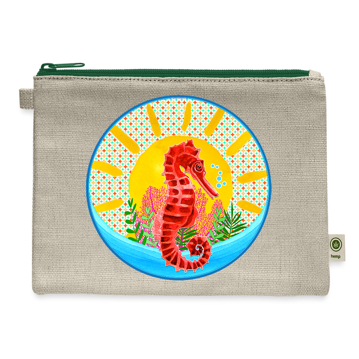 Seahorse Carry All Pouch - natural/green