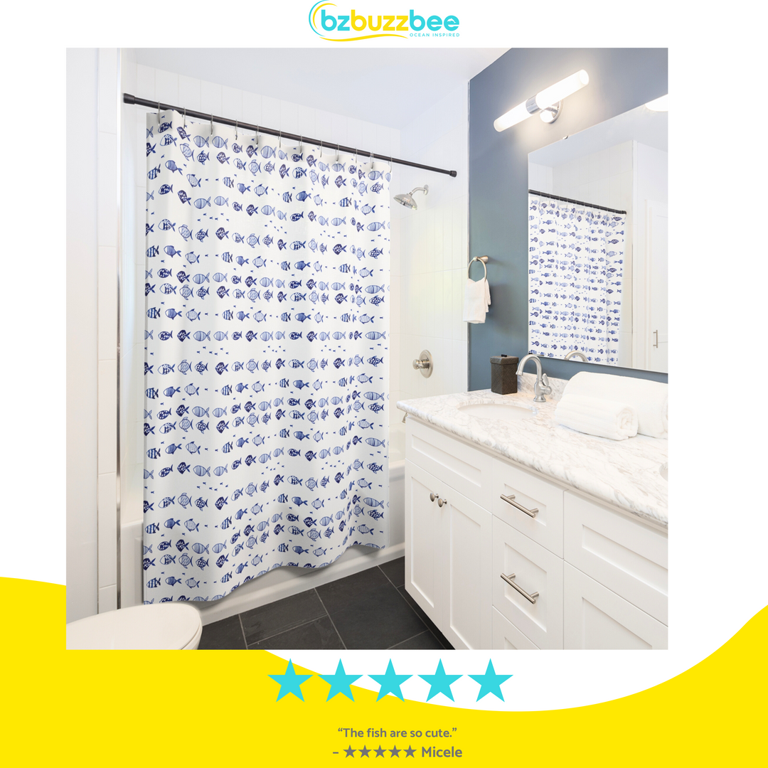 Blue Fish Shower Curtain