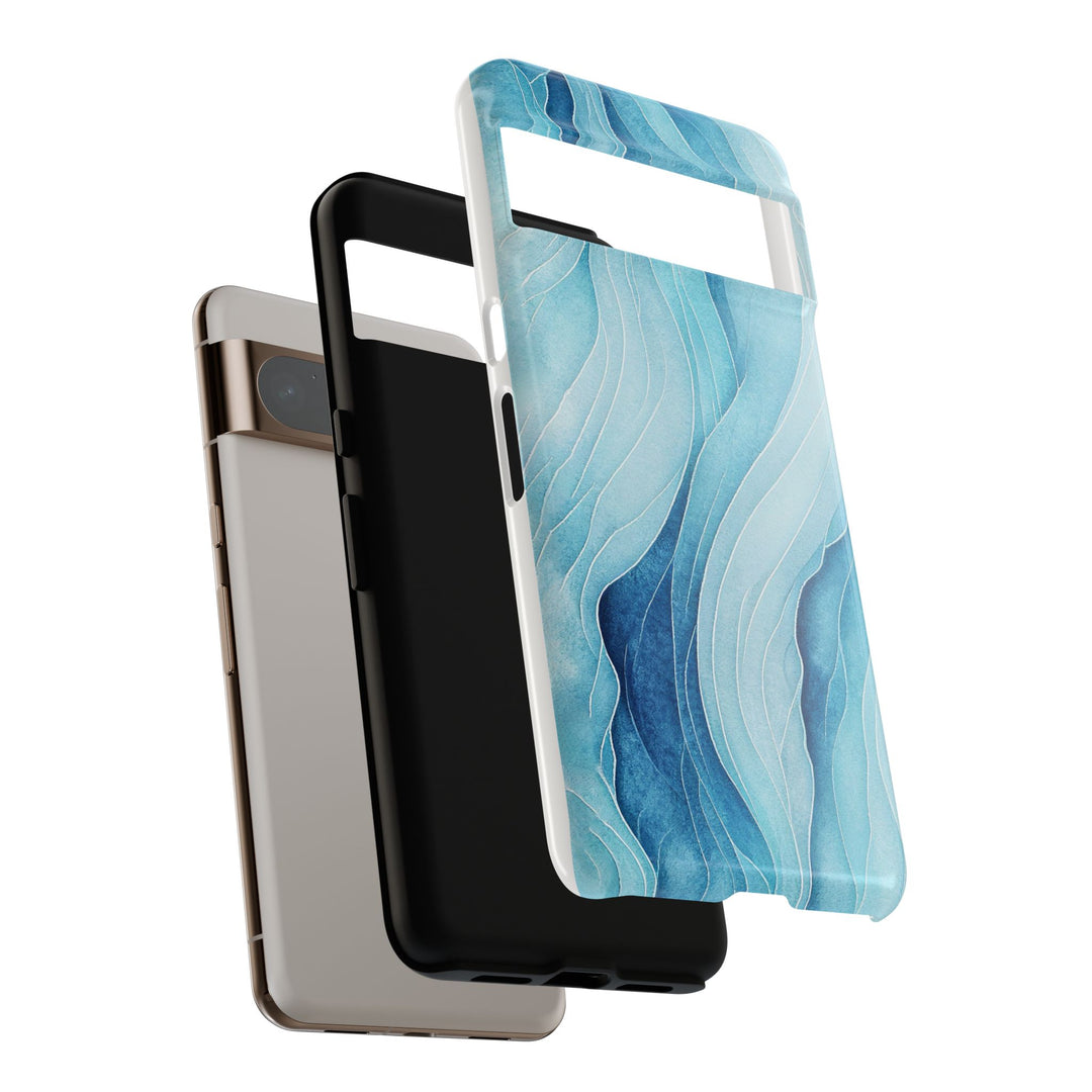 Abstract Waves Phone Case, Artistic Phone Cover, Ocean Vibe Case, Gift for Tech Lovers, Unique Mobile Accessories - bzbuzzbee