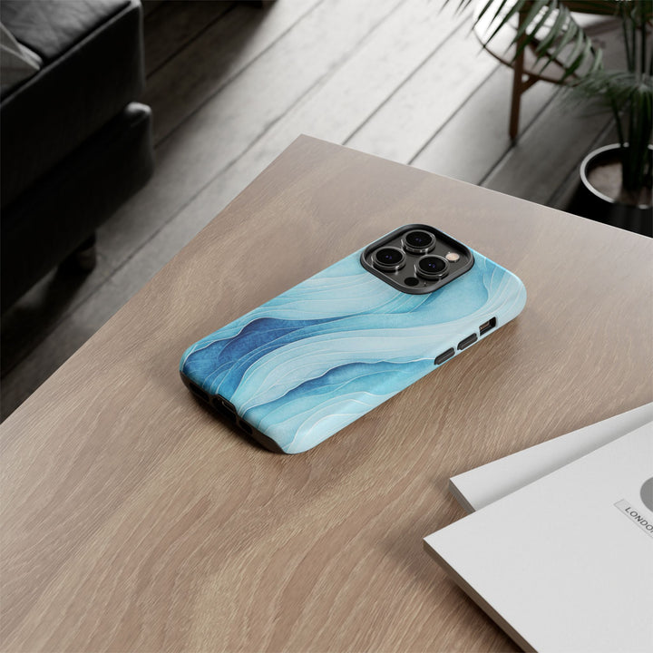 Abstract Waves Phone Case, Artistic Phone Cover, Ocean Vibe Case, Gift for Tech Lovers, Unique Mobile Accessories - bzbuzzbee
