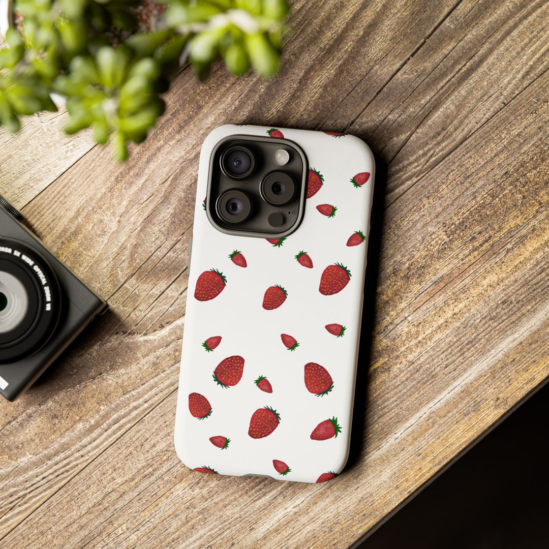 Strawberry Phone Case - Tough Cases, Cute Phone Cover, Berry Aesthetic, Gifts for Fruit Lovers, Summer Accessories - bzbuzzbee