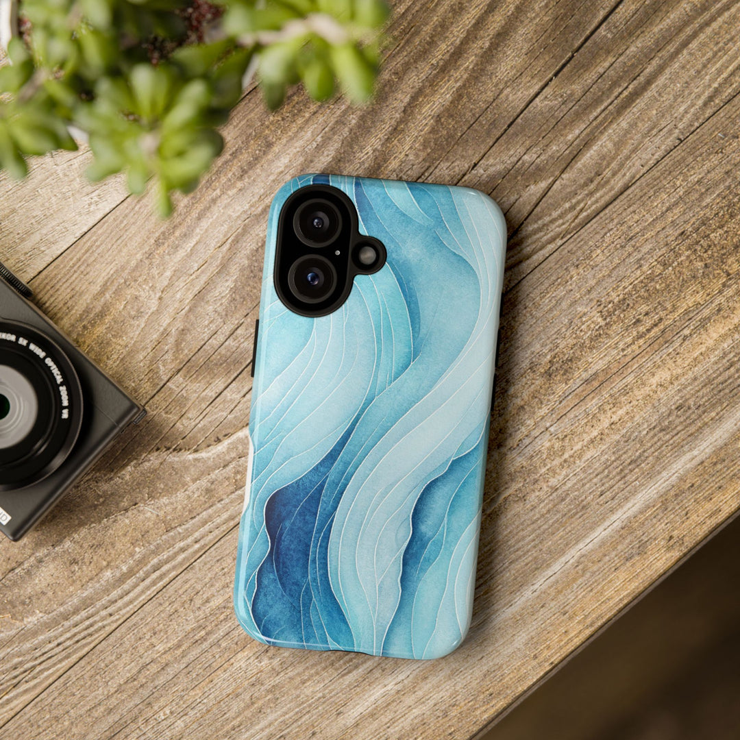 Abstract Waves Phone Case, Artistic Phone Cover, Ocean Vibe Case, Gift for Tech Lovers, Unique Mobile Accessories - bzbuzzbee