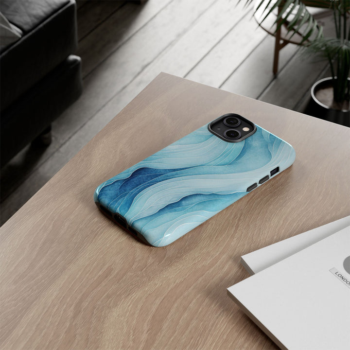 Abstract Waves Phone Case, Artistic Phone Cover, Ocean Vibe Case, Gift for Tech Lovers, Unique Mobile Accessories - bzbuzzbee