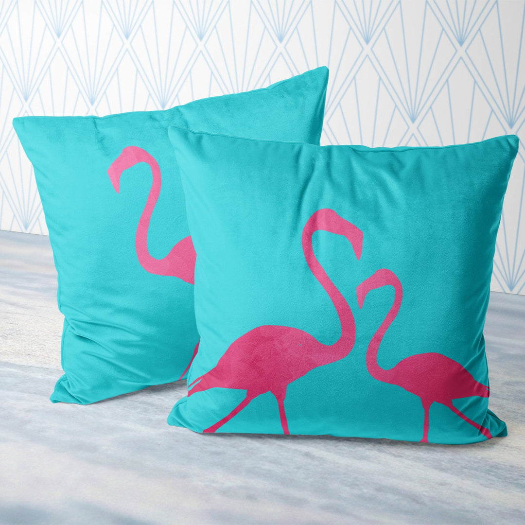 Double-sided print tropical pillow for beach house decor.