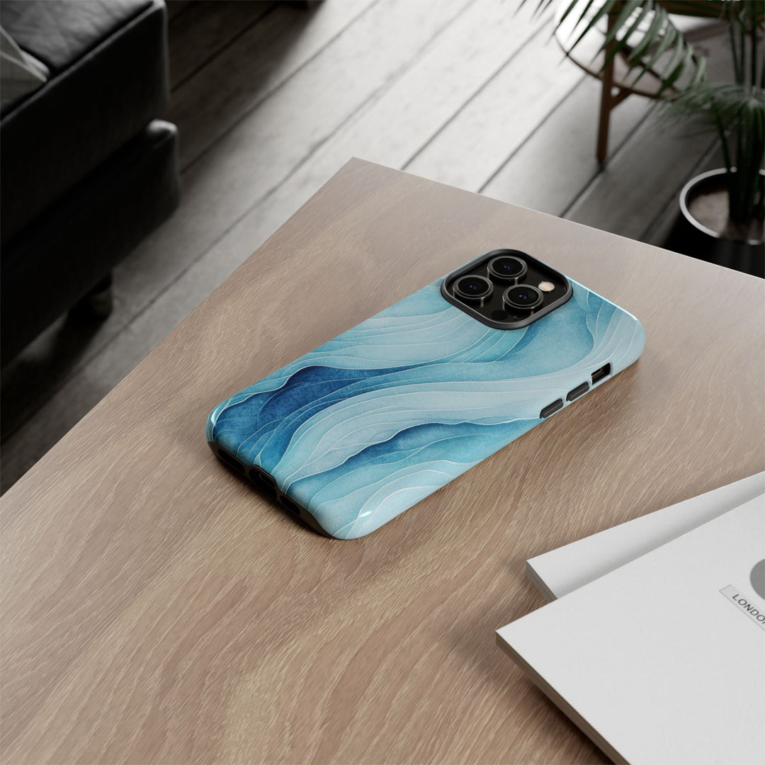 Abstract Waves Phone Case, Artistic Phone Cover, Ocean Vibe Case, Gift for Tech Lovers, Unique Mobile Accessories - bzbuzzbee