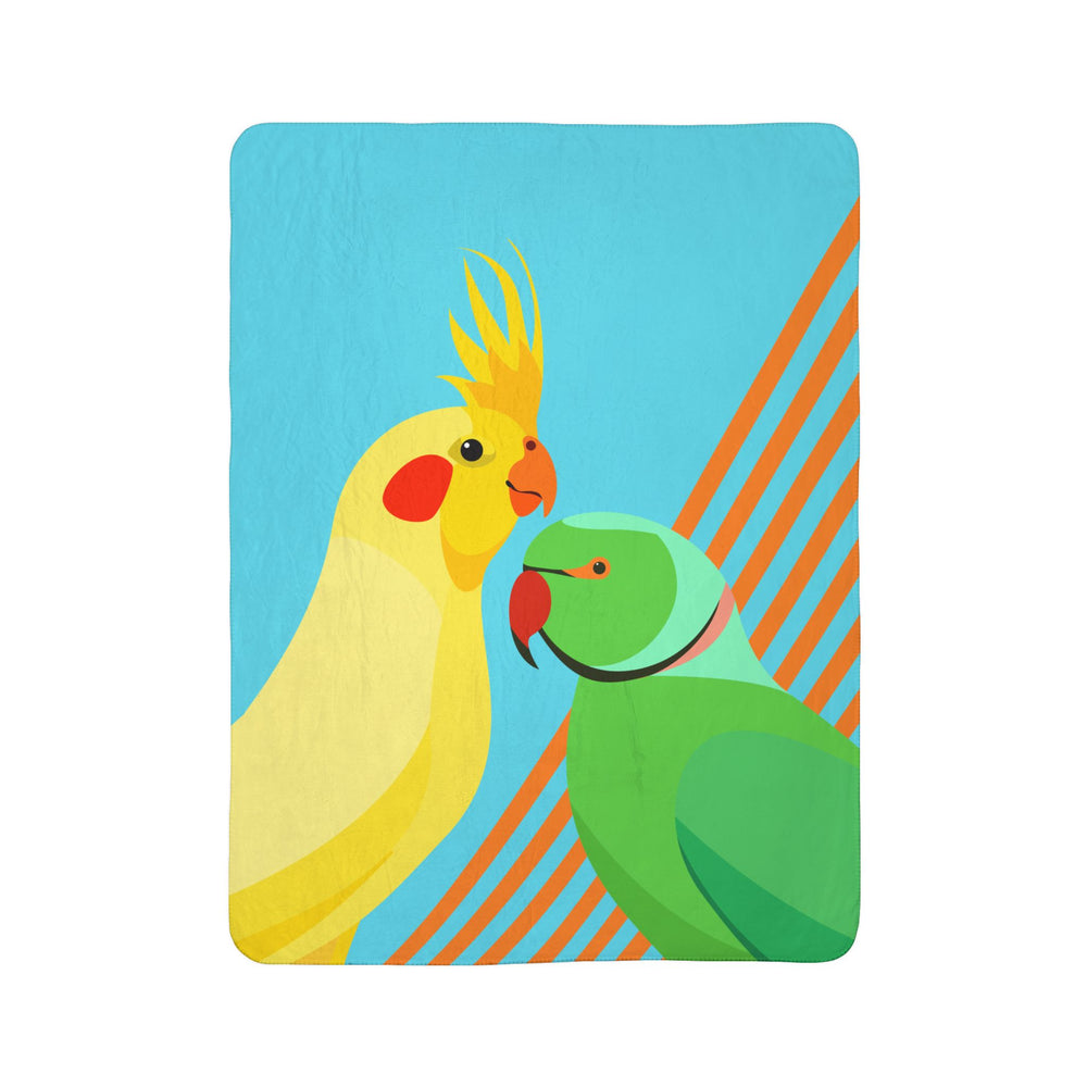 Cuckatoo and Parrot Fleece Sherpa Blanket - bzbuzzbee