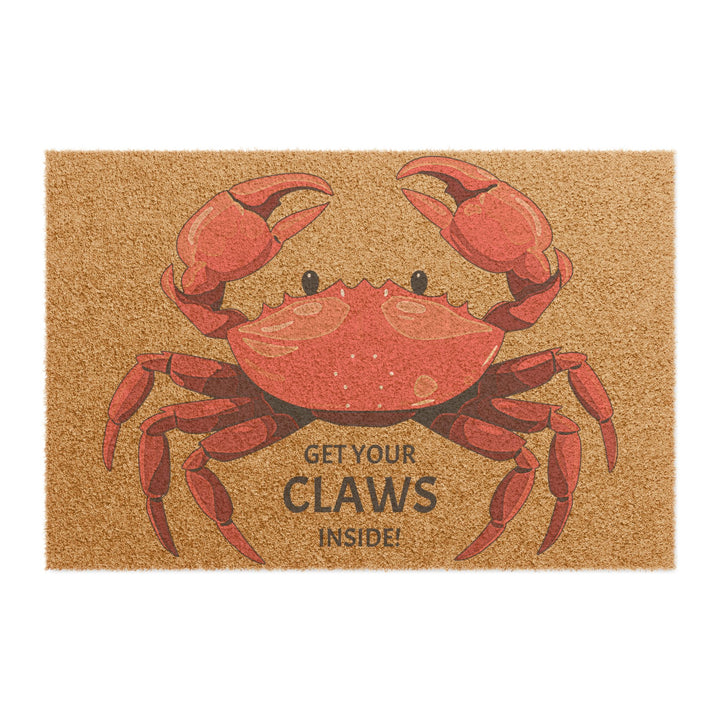 Red Crab “Get Your Claws Inside” Doormat - bzbuzzbee