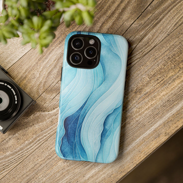 Abstract Waves Phone Case, Artistic Phone Cover, Ocean Vibe Case, Gift for Tech Lovers, Unique Mobile Accessories - bzbuzzbee