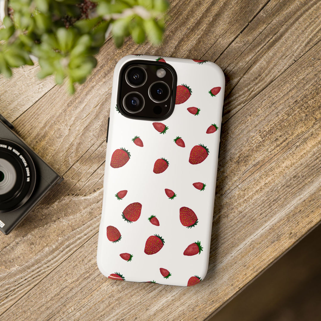 Strawberry Phone Case - Tough Cases, Cute Phone Cover, Berry Aesthetic, Gifts for Fruit Lovers, Summer Accessories - bzbuzzbee