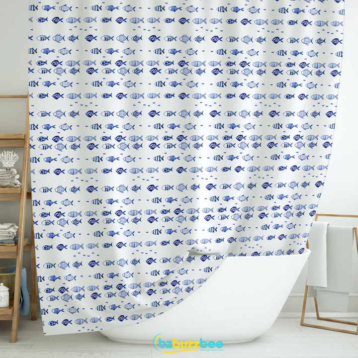 Blue Fish Shower Curtain