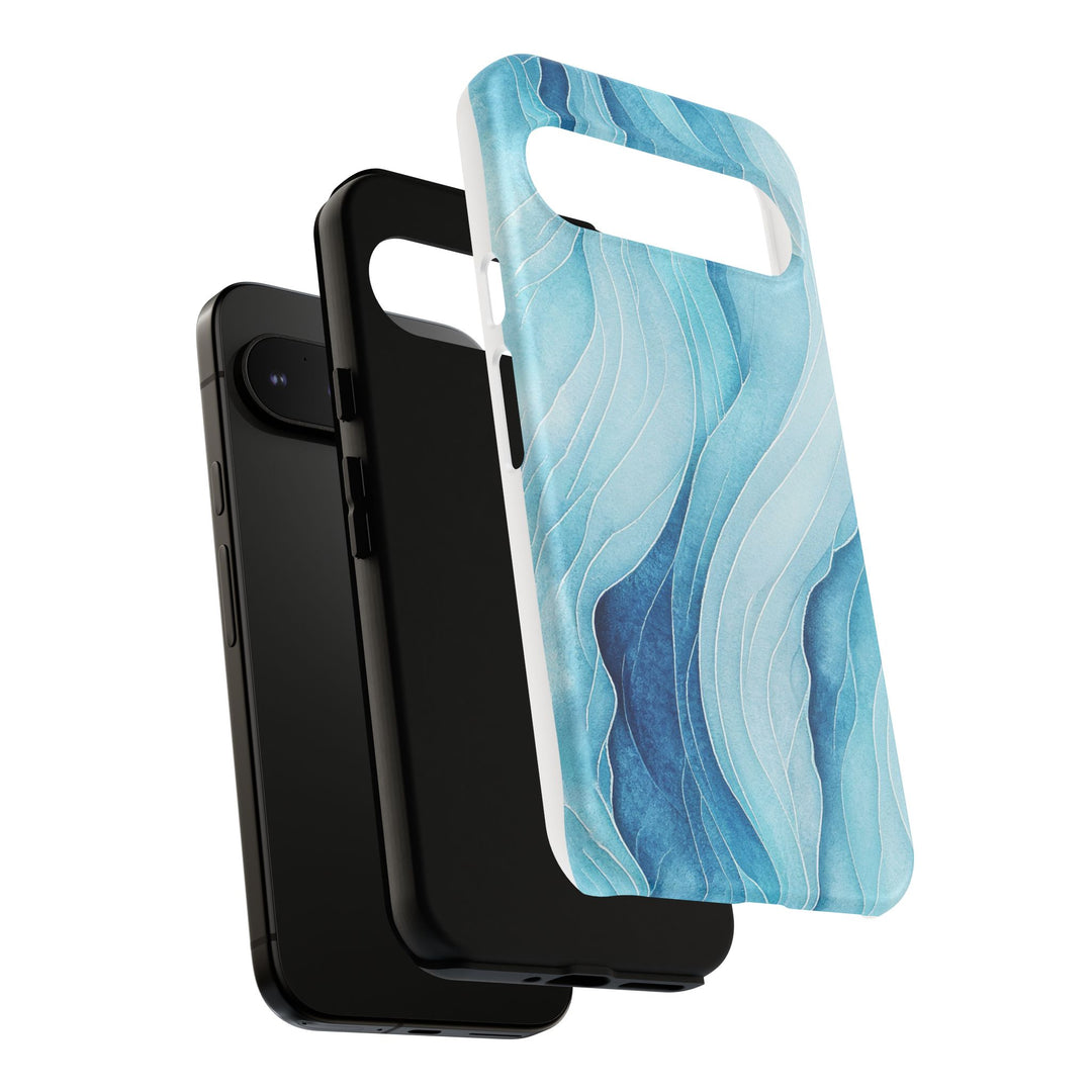 Abstract Waves Phone Case, Artistic Phone Cover, Ocean Vibe Case, Gift for Tech Lovers, Unique Mobile Accessories - bzbuzzbee