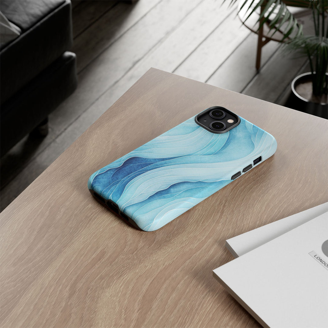 Abstract Waves Phone Case, Artistic Phone Cover, Ocean Vibe Case, Gift for Tech Lovers, Unique Mobile Accessories - bzbuzzbee