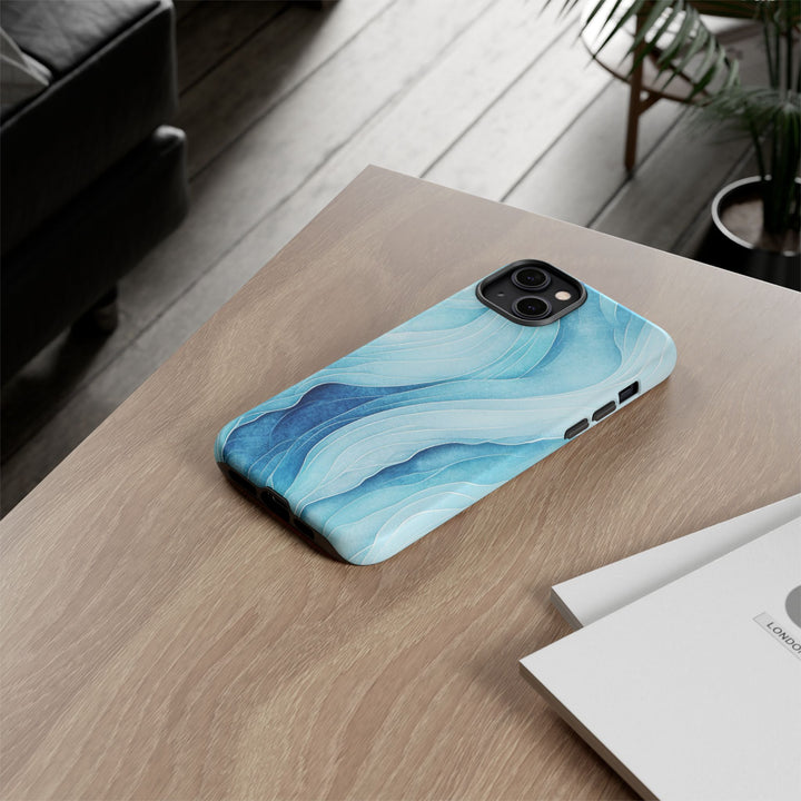 Abstract Waves Phone Case, Artistic Phone Cover, Ocean Vibe Case, Gift for Tech Lovers, Unique Mobile Accessories - bzbuzzbee