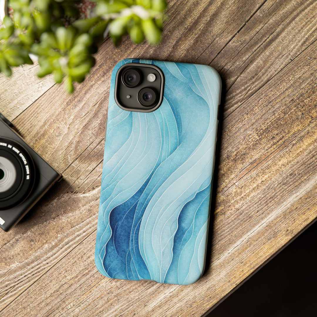 Abstract Waves Phone Case, Artistic Phone Cover, Ocean Vibe Case, Gift for Tech Lovers, Unique Mobile Accessories - bzbuzzbee
