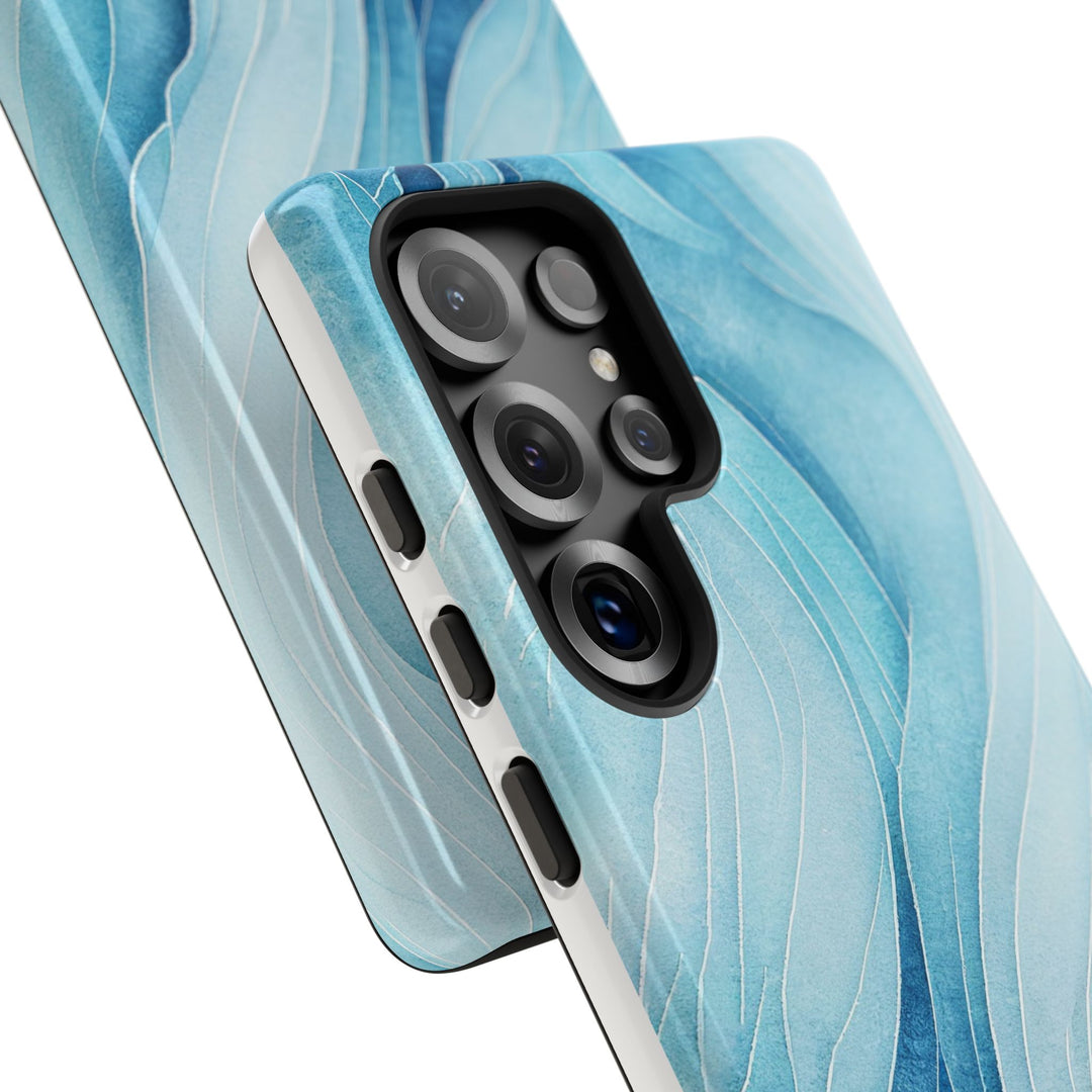 Abstract Waves Phone Case, Artistic Phone Cover, Ocean Vibe Case, Gift for Tech Lovers, Unique Mobile Accessories - bzbuzzbee