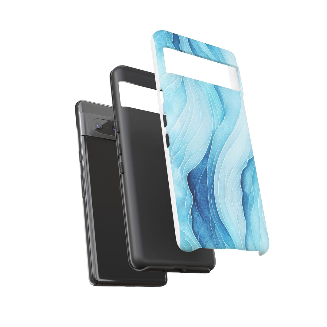 Abstract Waves Phone Case, Artistic Phone Cover, Ocean Vibe Case, Gift for Tech Lovers, Unique Mobile Accessories - bzbuzzbee