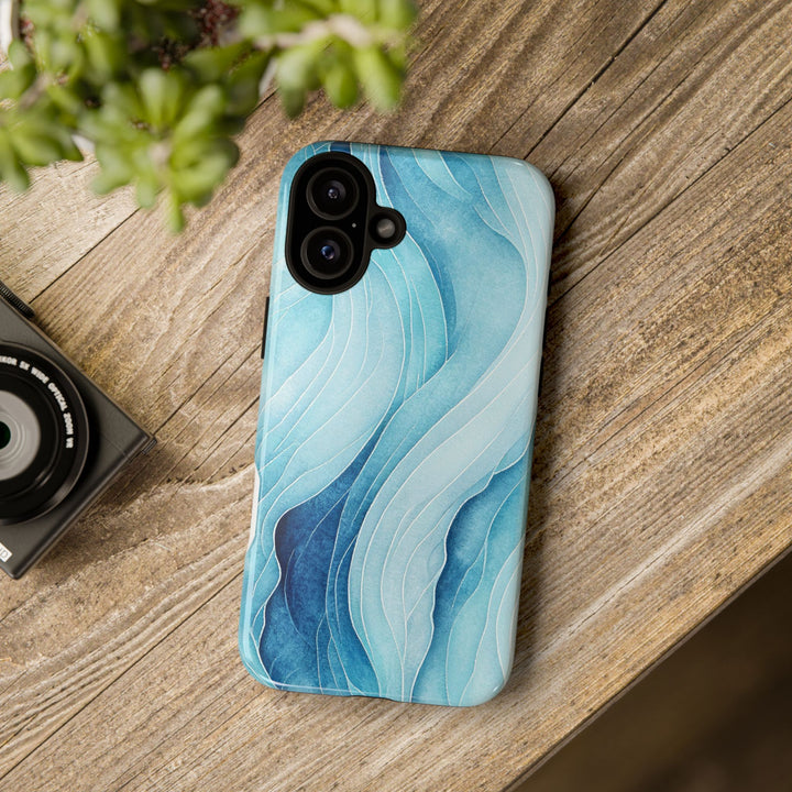 Abstract Waves Phone Case, Artistic Phone Cover, Ocean Vibe Case, Gift for Tech Lovers, Unique Mobile Accessories - bzbuzzbee