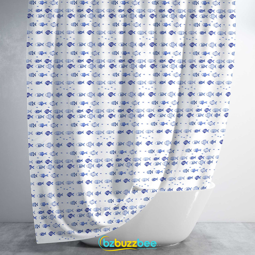 Blue Fish Shower Curtain