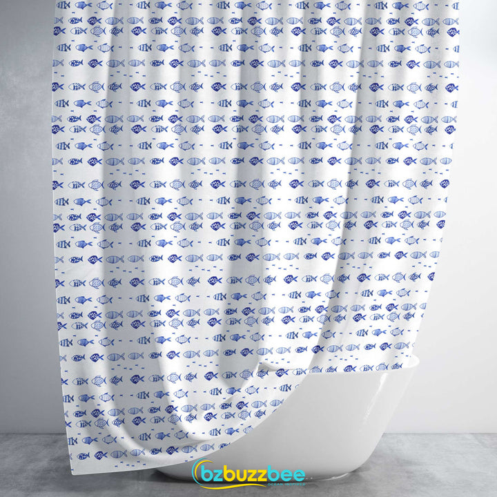 Blue Fish Shower Curtain