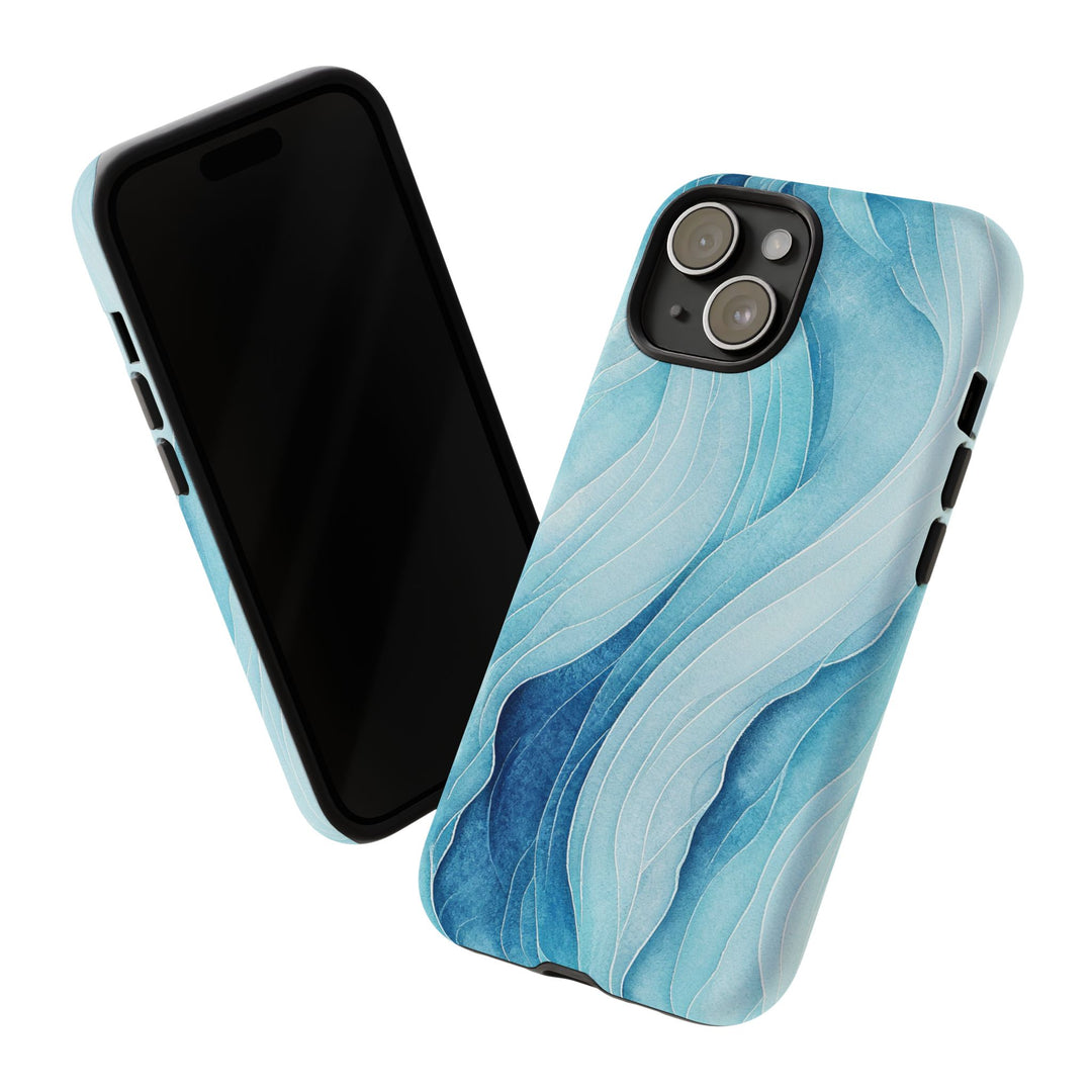 Abstract Waves Phone Case, Artistic Phone Cover, Ocean Vibe Case, Gift for Tech Lovers, Unique Mobile Accessories - bzbuzzbee