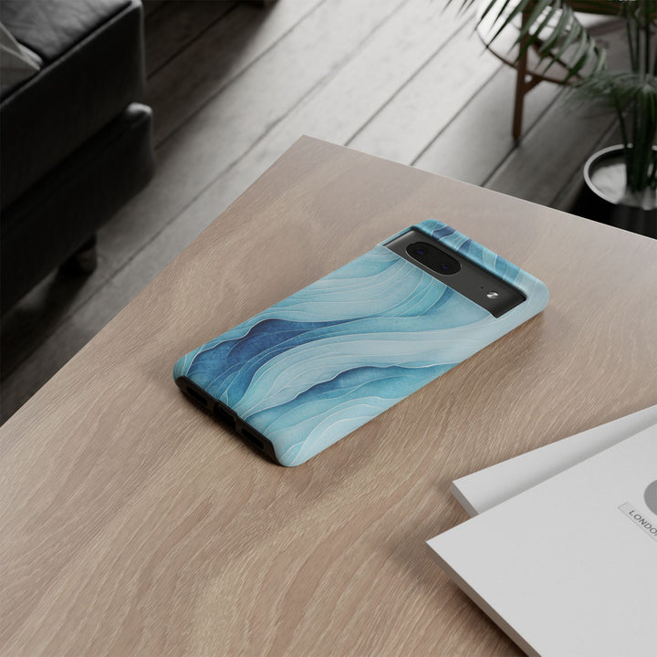 Abstract Waves Phone Case, Artistic Phone Cover, Ocean Vibe Case, Gift for Tech Lovers, Unique Mobile Accessories - bzbuzzbee