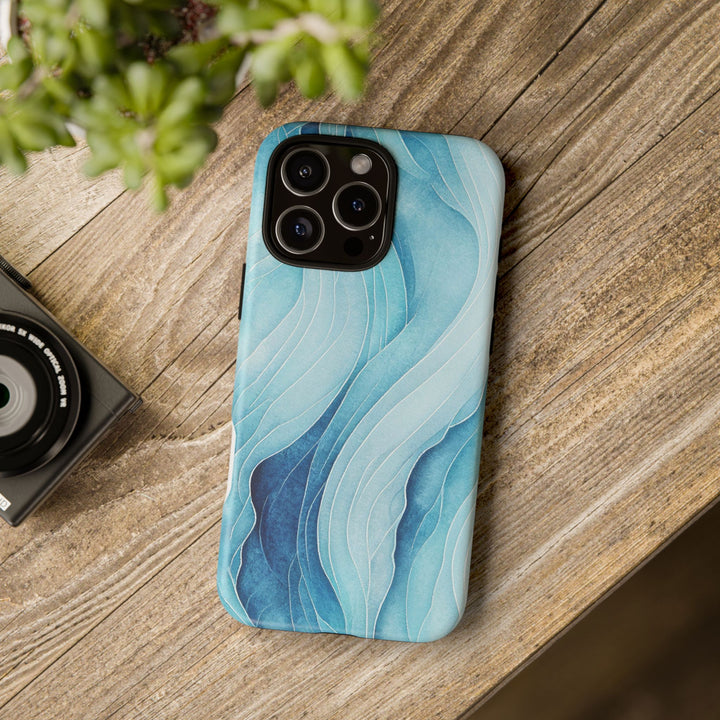 Abstract Waves Phone Case, Artistic Phone Cover, Ocean Vibe Case, Gift for Tech Lovers, Unique Mobile Accessories - bzbuzzbee