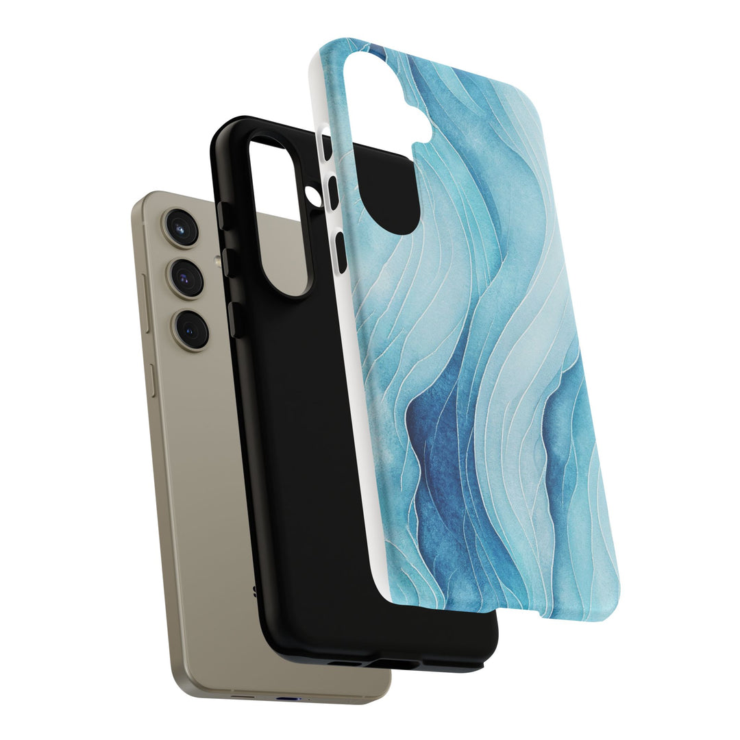 Abstract Waves Phone Case, Artistic Phone Cover, Ocean Vibe Case, Gift for Tech Lovers, Unique Mobile Accessories - bzbuzzbee